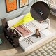 preview thumbnail 2 of 6, Twin Size Upholstery Daybed with Storage Arm, Trundle, Cup Holder and USB Design, Beige