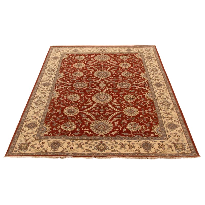 ECARPETGALLERY Hand-knotted Jamshidpour Copper Wool Rug - 6'7 x 9'4