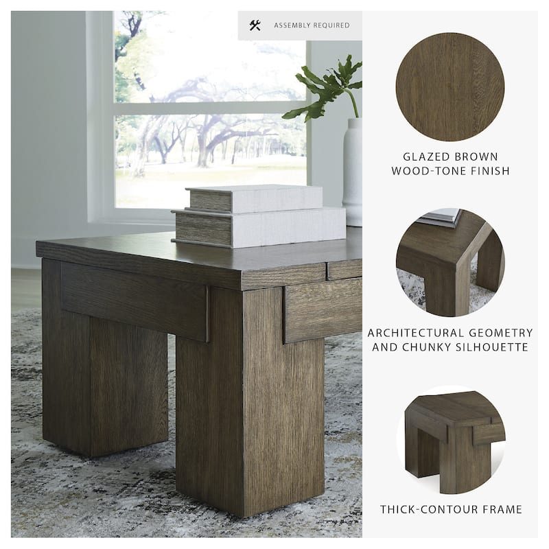 Signature Design by Ashley Rosswain Brown Lift-Top Coffee Table - 54"W x 28"D x 18"H