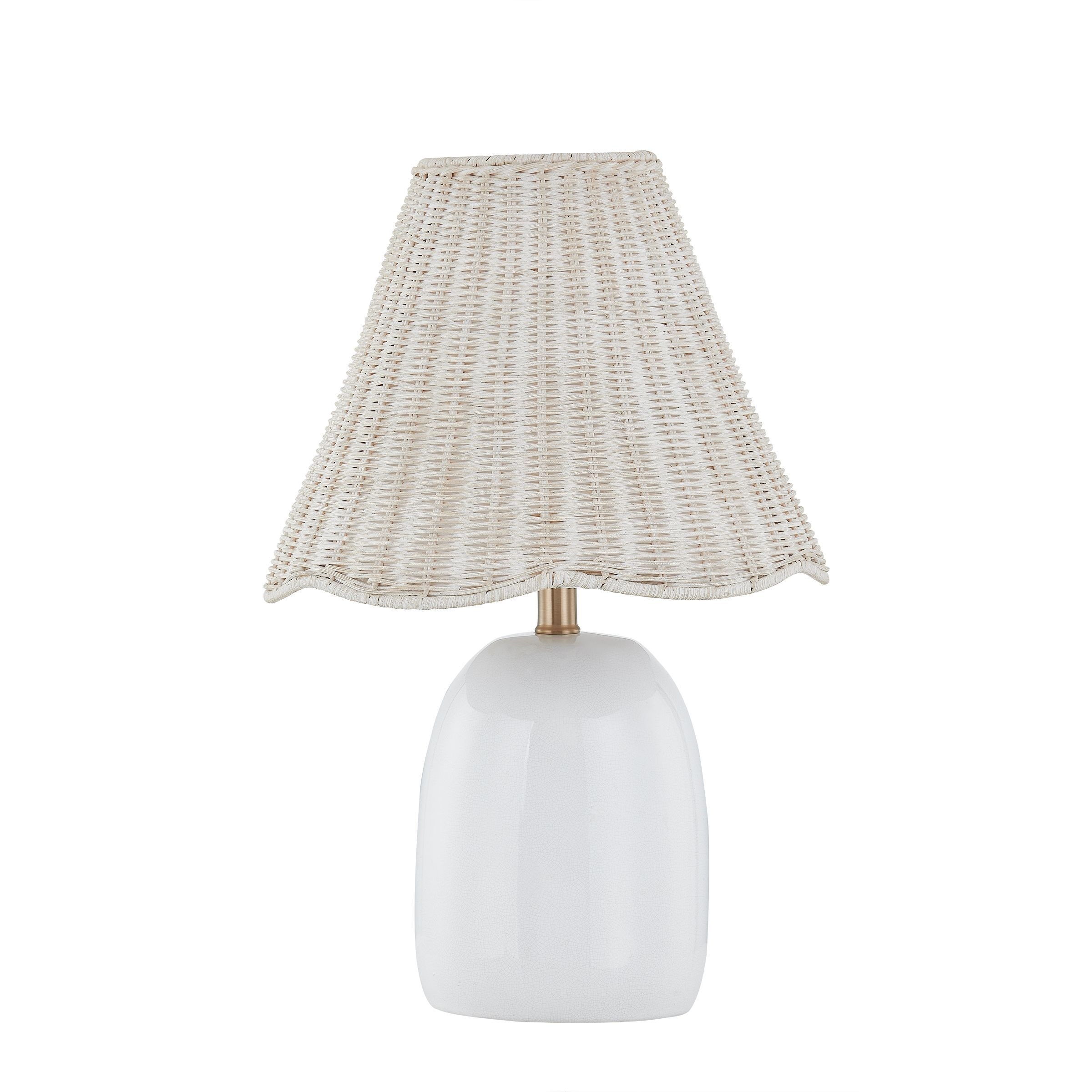 Prairie 18" Table Lamp with Rattan Shade, White (Set of 2)