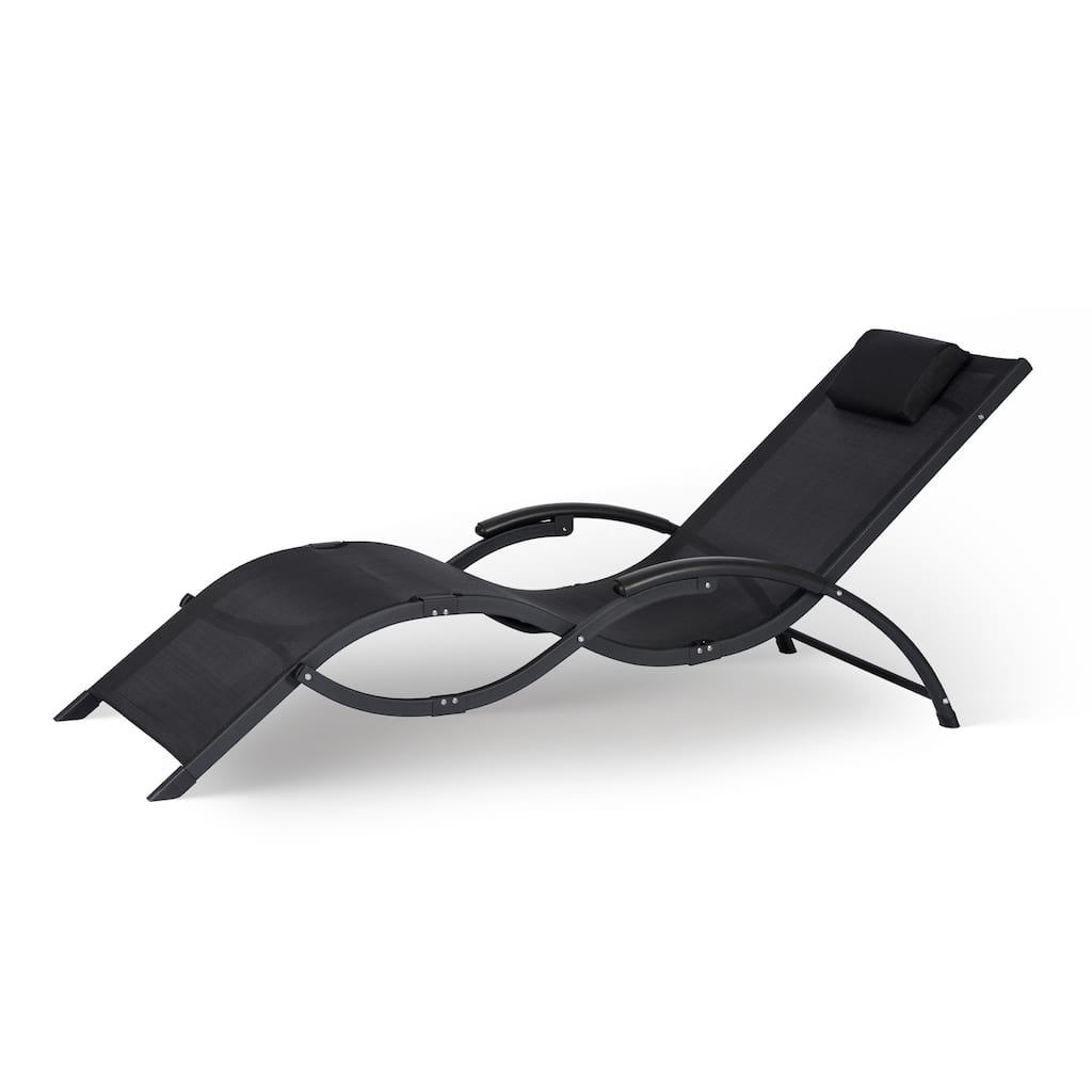 Sea Breeze Ultra Comfortable Foldaway Cool Mesh Lounger - Black