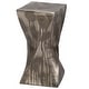 preview thumbnail 1 of 1, Uttermost Euphrates 10" Wide Distressed Twisted Hourglass Table Tarnished Silver