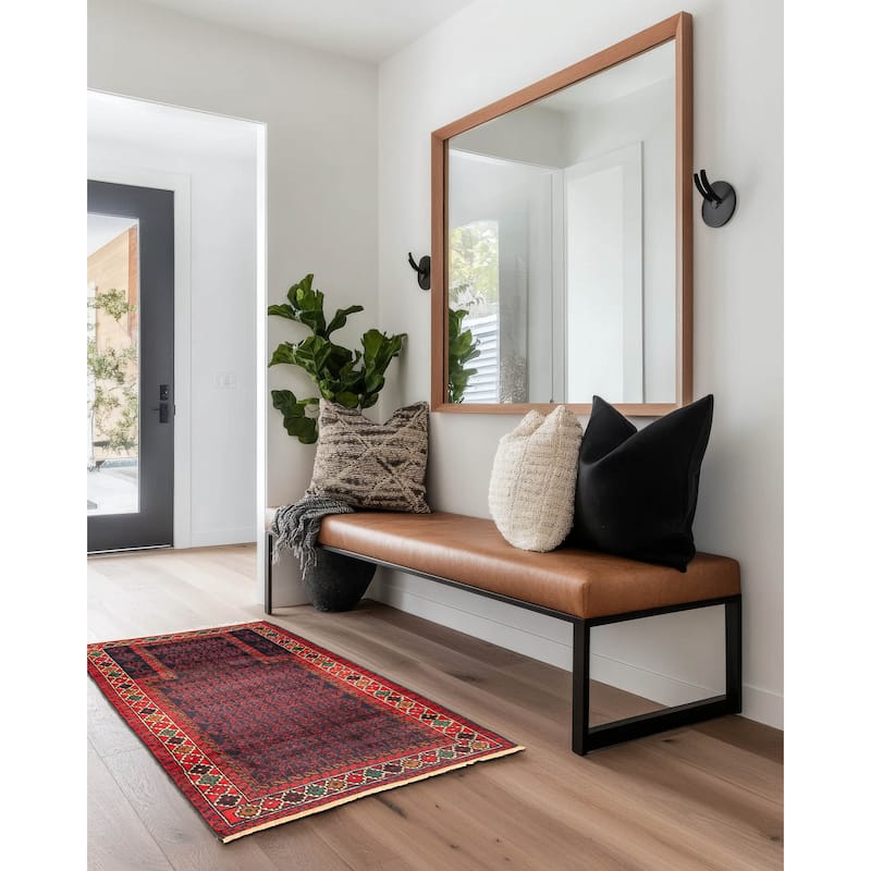 ECARPETGALLERY Hand-knotted Teimani Dark Navy Wool Rug - 2'10 x 4'6