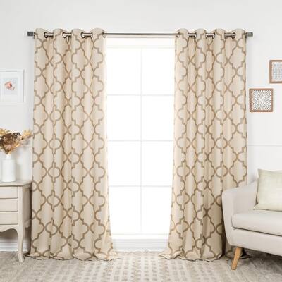 Aurora Home Moroccan Tile Room Darkening Grommet Top 84-inch Curtain Panel Pair - 52 x 84