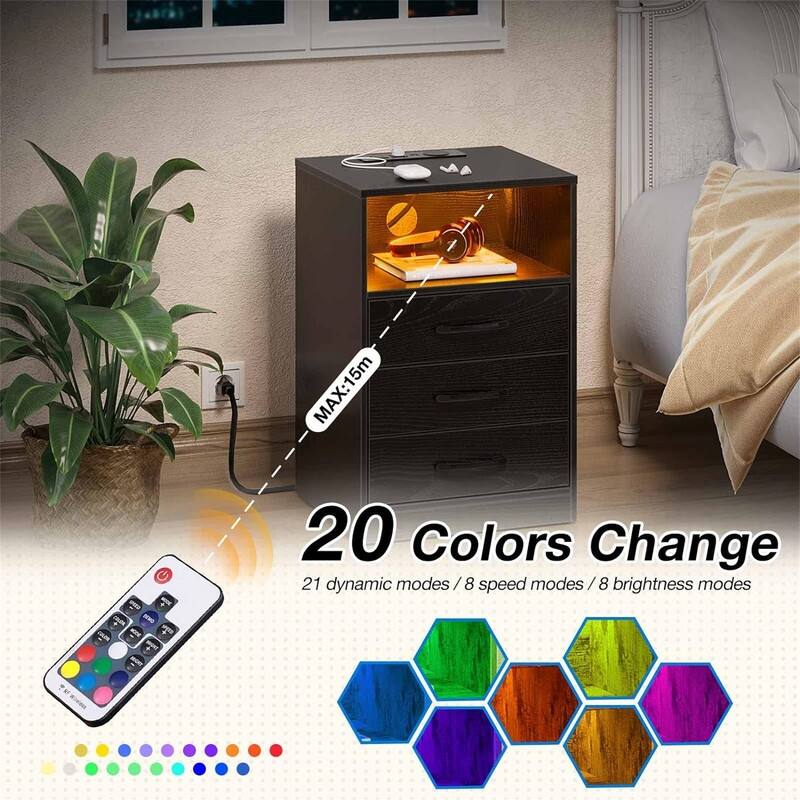 Nightstand with Wireless Charging Station