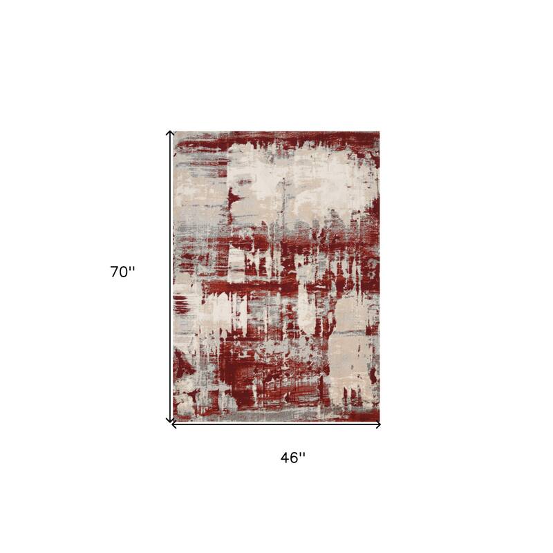 Fuvoz Abstract Modern Stain Resistant Area Rug By HomeRoots - 70' X '46' X '0.5