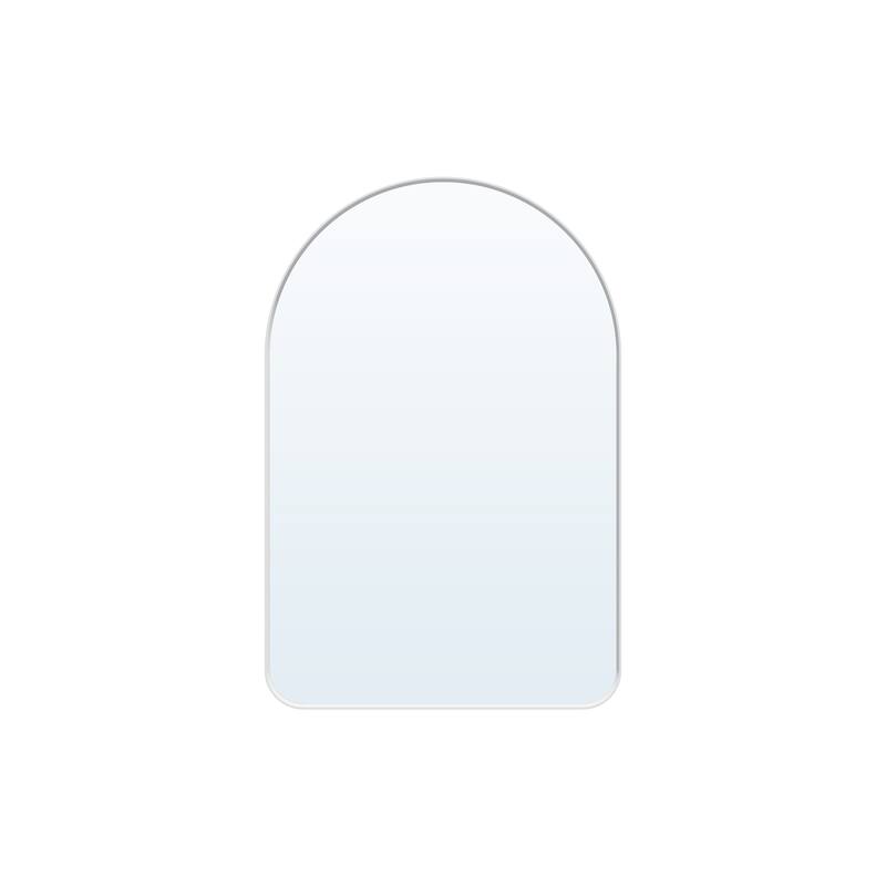 24 in./28 in. W x 36 in. H Bathroom Wall Mounted Arched Anodized Aluminum Framed Mirror