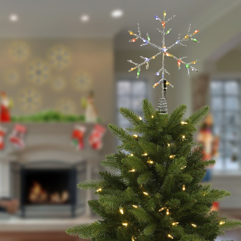 National Tree Company 14.5 in. Snowflake Tree Top for Artificial Trees with Dual Color Lights - 14.5 in