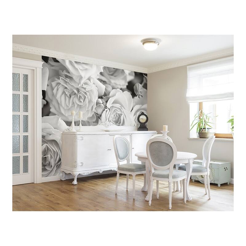 Grey Petals Wall Mural