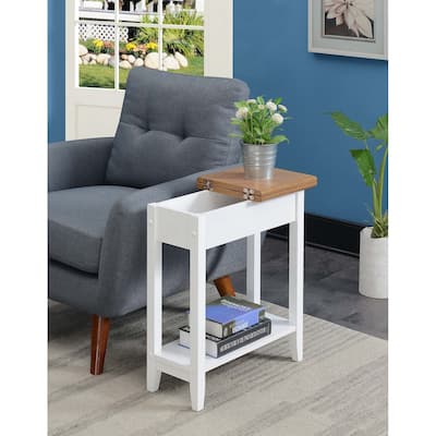 Mid Century End Table with Multi Tier Surface Design, Modern Accent Table with Ample Display Space for Lamps and Décor - 23