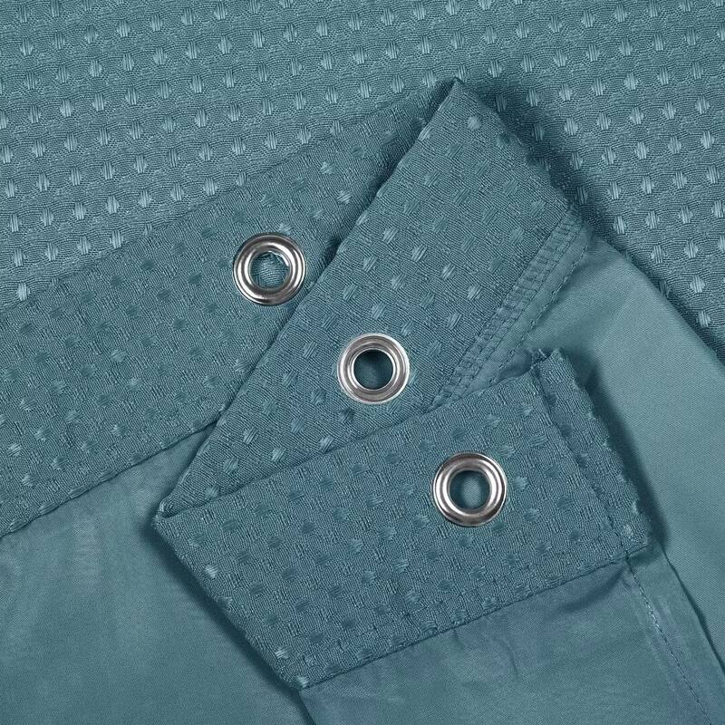 Waffle Weave Shower Curtain with Snap-in Liner 12 Hooks Included