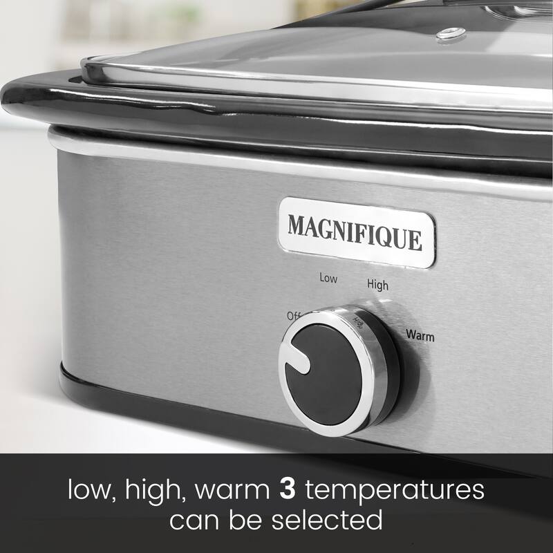 Magnifique 4-Quart Slow Cooker with Casserole Manual Warm Setting