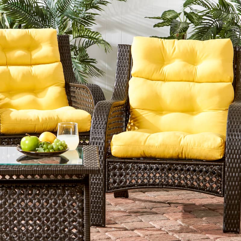 44-in x 22-in Solid Color Outdoor High-back Chair Cushions (Set of 2) (Cushions Only)