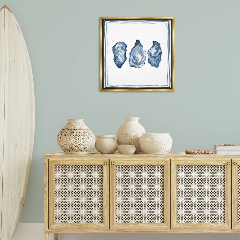 Stupell Oyster Shell Trio Framed Floater Canvas Wall Art Design By Lucille Price