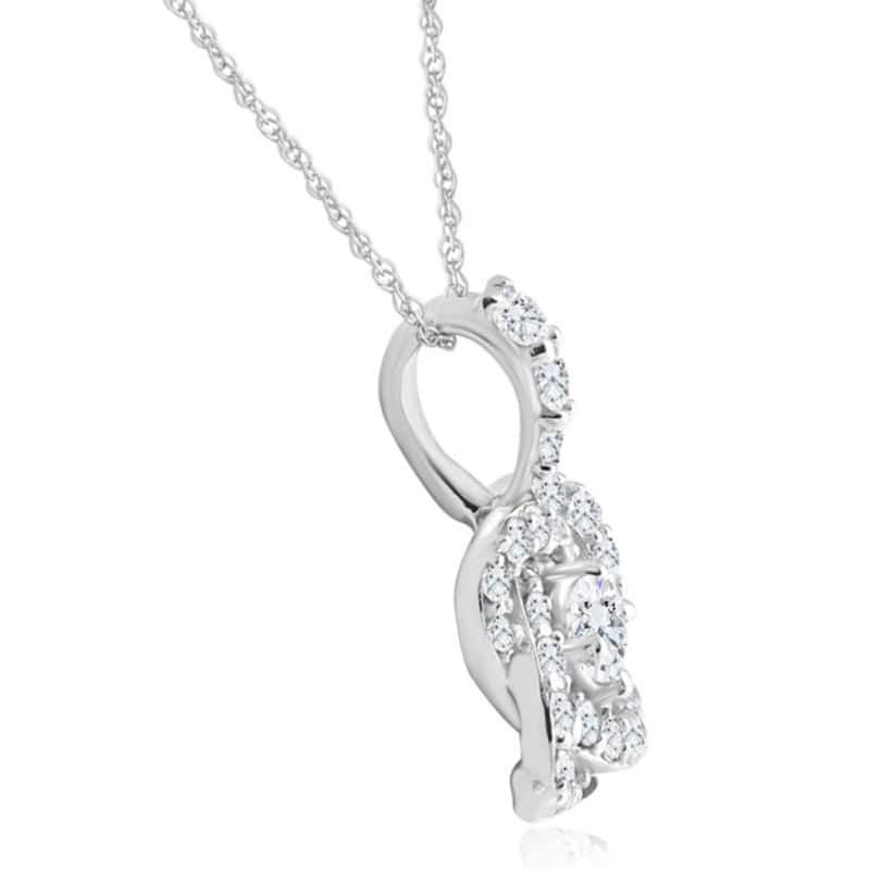 3/4ct Diamond Infinity Intertwined Love Pendant White Gold Necklace