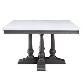 Marble Square Dining Table in White and Gray Oak - On Sale - Bed Bath ...