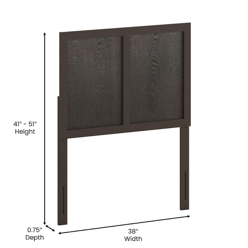 Solid Wood Paneled Headboard Only