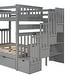 preview thumbnail 22 of 20, Full Over Full Bunk Bed with 6 Storage Drawers & Shelves, Bedroom Wood Stairway Bedframe, Can be Divided into Two Beds for Kids