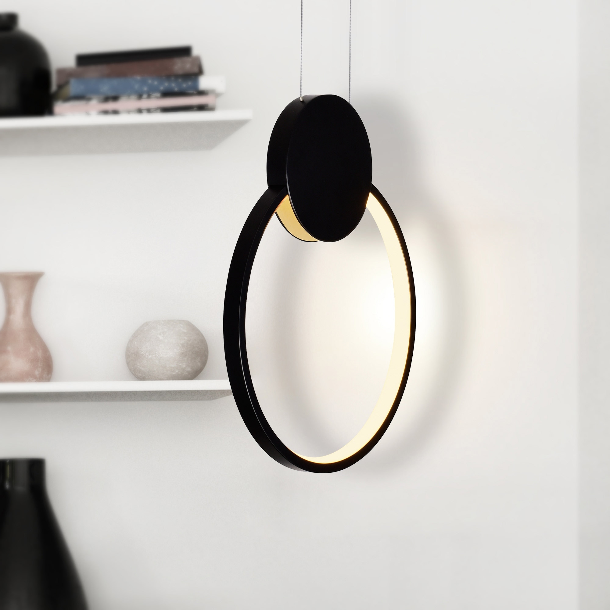 CWI Lighting Pulley Integrated LED 10in Black Mini Pendant