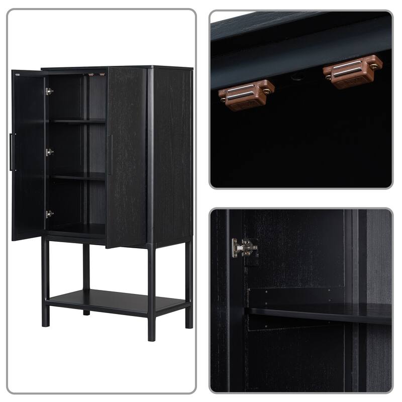 Modern minimalist sideboard with open shelves and adjustable shelves for bedroom kitchen living room den