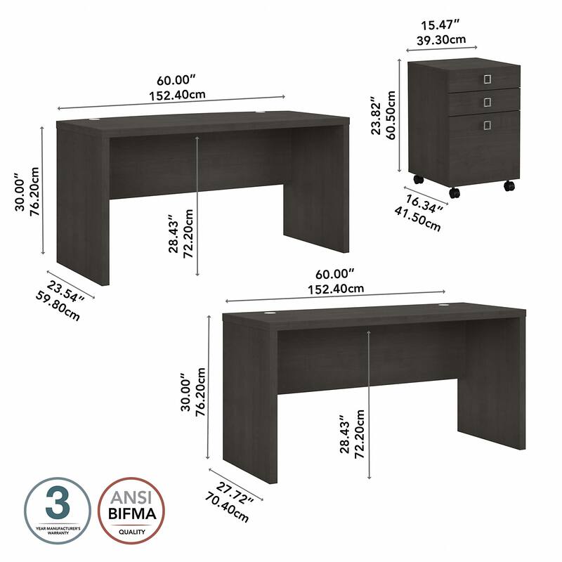 Echo Bow Front Desk and Credenza w/ Drawers by Bush Business Furniture