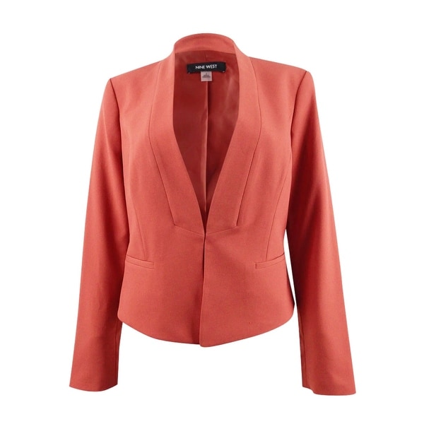 Nine West Women's Kiss-Front Collarless Jacket. Opens flyout.