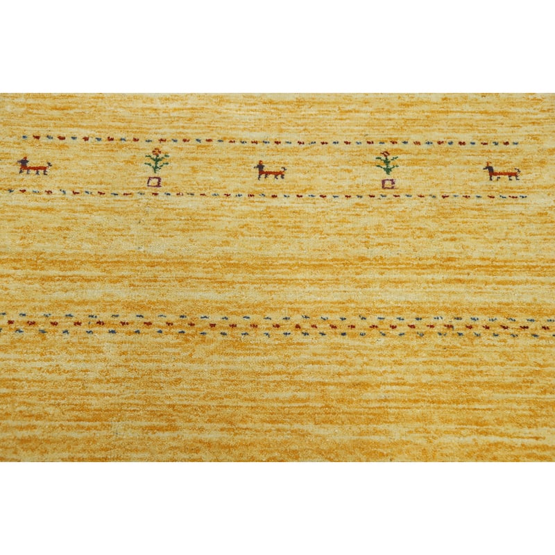 Little Animals Wool Gabbeh Oriental Accent Rug Tribal Geometric Carpet - 5' 9'' X 3' 10''