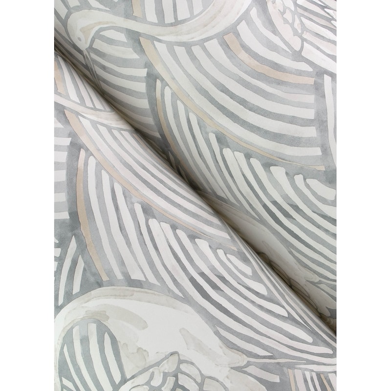 A-Street Prints Egret Slate Tidal Dance Wallpaper