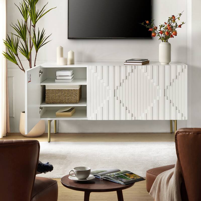 Reginald Modern 58" Wide Sideboard with Cable Management & Adjustable Feet by HULALA HOME