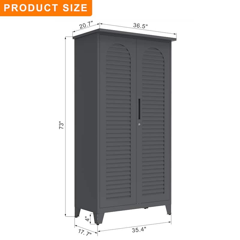 Rossetta 73'' Tall Premium Wall-Mountable design Metal Tool Storage Cabinet with Ample Storage Space