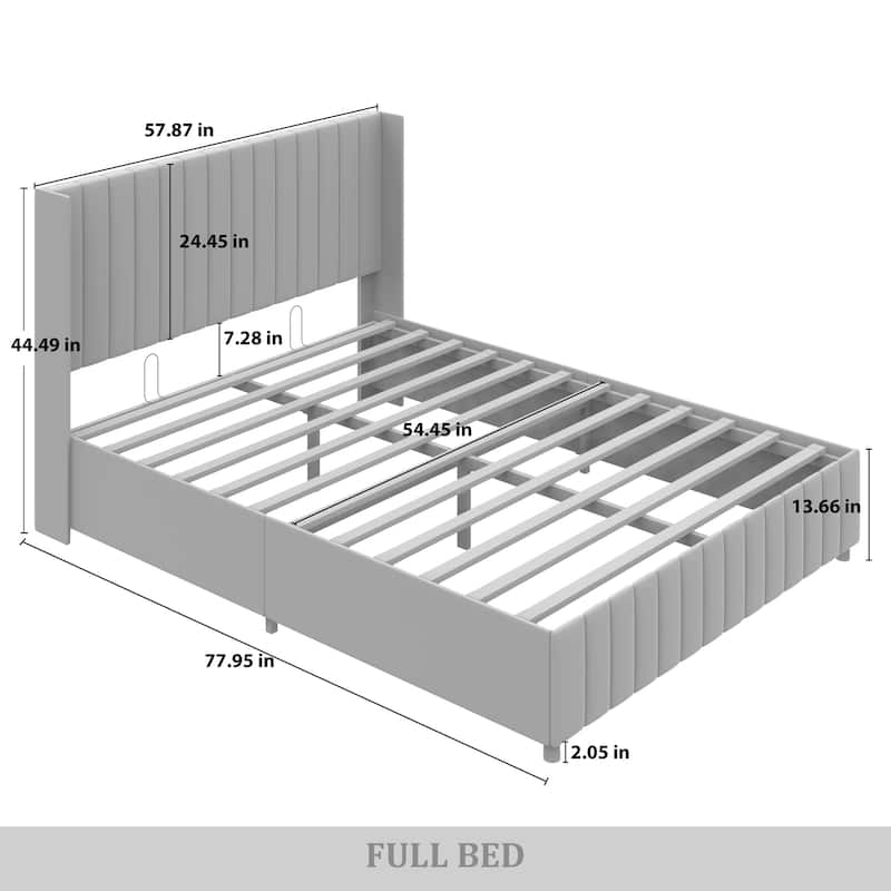 CraftPorch Minimalist Wingback Platform Lift Up Storage Bed