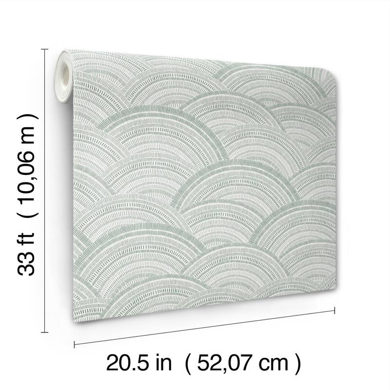 A-Street Prints Encircle Sea Green Geometric Wallpaper