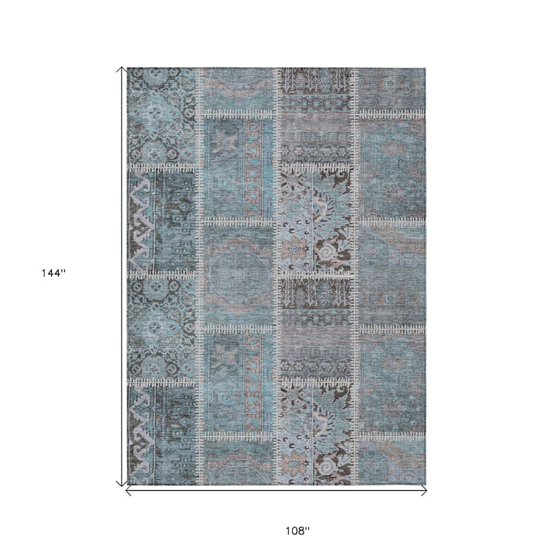HomeRoots Patchwork Transitional Rectangle Outdoor Rug