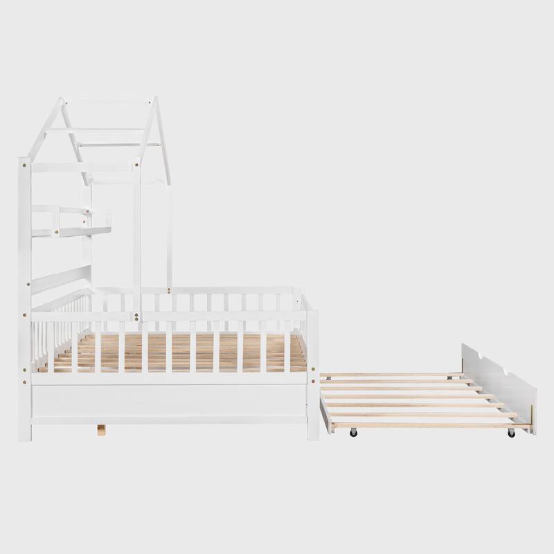 Full Size House Bed with Twin Size Trundle