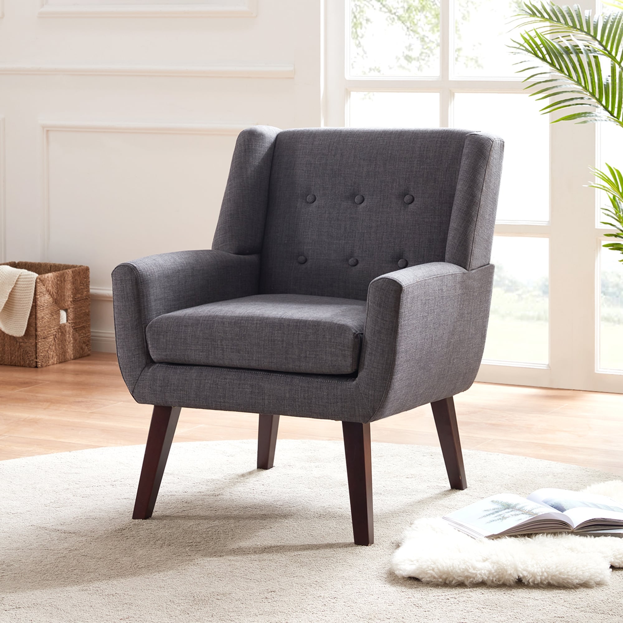 Armchair hotsell grey fabric
