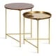 preview thumbnail 84 of 99, Kate and Laurel Ulani Nesting Tables (Set of 2) 2 Piece - Walnut Brown/Gold