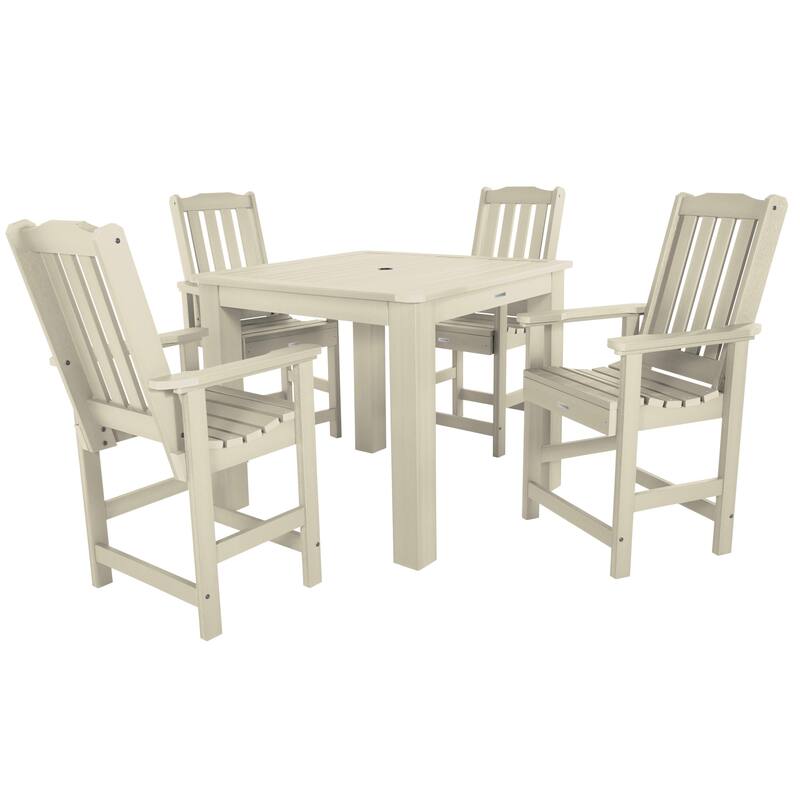 Lehigh 5-piece Outdoor Counter Height Dining Set - 42" x 42" Table - Whitewash