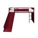 preview thumbnail 6 of 4, Red Twin Size Metal Loft Bed with Slide for Kids