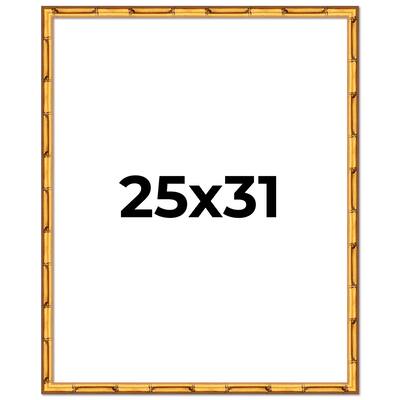 25x31 Frame Gold Bamboo Picture Frame Modern Photo Frame Includes UV Acrylic Shatter Guard Front Acid Free Foam Backing Board