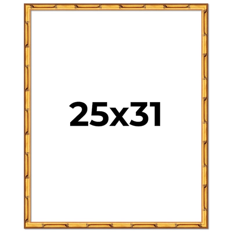 25x31 Frame Gold Bamboo Solid Wood Picture Frame | 1 Inch Moulding