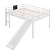 preview thumbnail 4 of 12, Modern and Playful Design Wood Loft Bed with Slide, Ladder and Chalkboard, Full size, White
