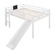 preview thumbnail 18 of 40, Modern and Playful Design Wood Loft Bed with Slide, Ladder and Chalkboard, Full size