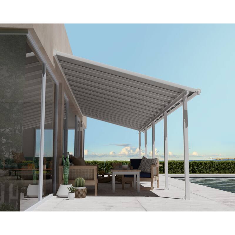 Olympia 10 ft. White/White Aluminum Patio Cover -