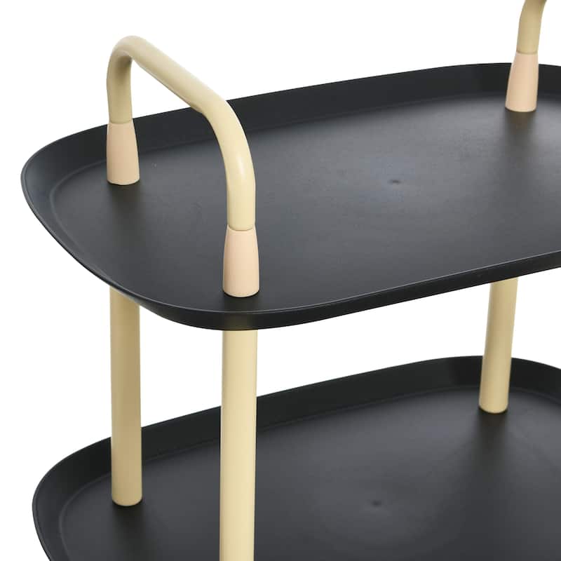 Plastic and Metal 3-Tier Trolley - N/A