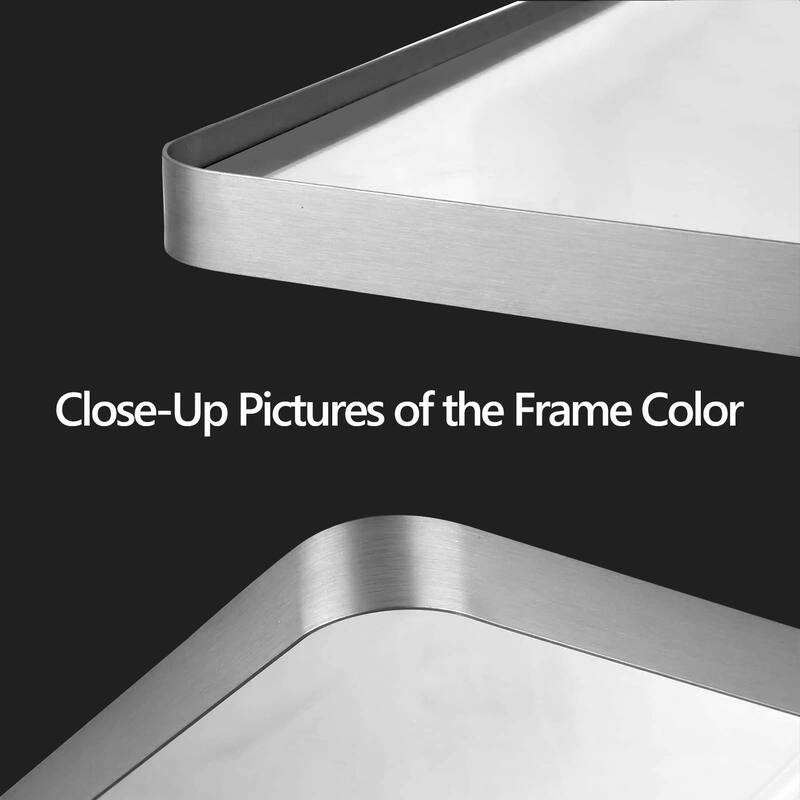 22x30 Inch Brushed Nickel Aluminium Frame Bathroom Mirror