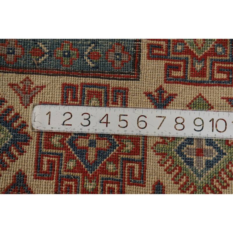 Hand Knotted Oriental 100% Wool Carpet Traditional Geometric Red Kazak Area Rug - 13' 11'' X 9' 6''