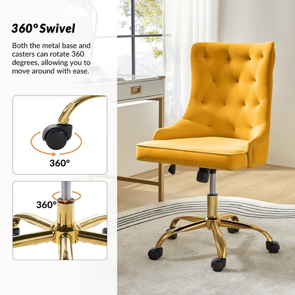 Gold swivel desk chair discount