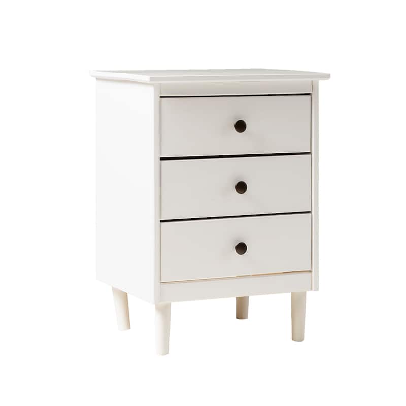 Walker Edison Bullrushes Solid Wood 3-Drawer Nightstand