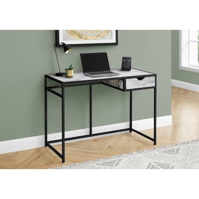 Compact Computer Desk with Small Storage Drawer