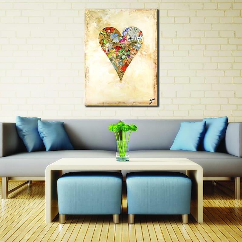 'Bella' Heartwork Wrapped Canvas Wall Art